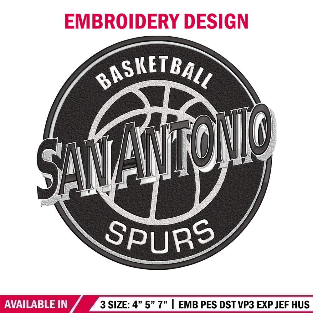 San Antonio Spurs logo embroidery design, NBA embroidery,Embroidery design,Logo sport embroidery, Sport embroidery.jpg
