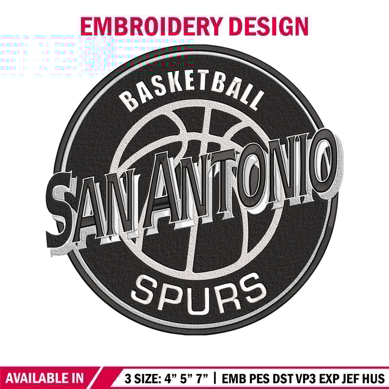 San Antonio Spurs logo embroidery design, NBA embroidery,Embroidery design,Logo sport embroidery, Sport embroidery.jpg