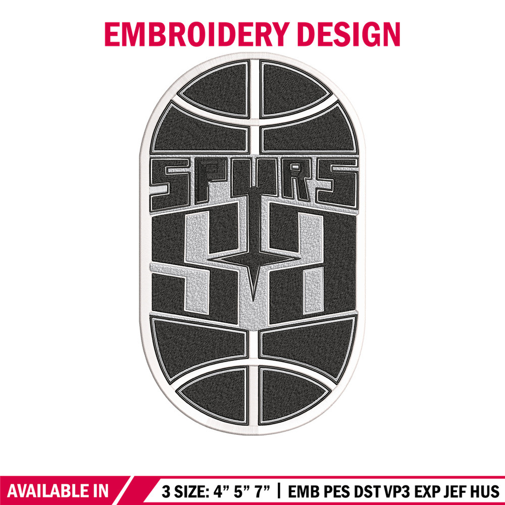 San Antonio Spurs logo embroidery design,NBA embroidery,Embroidery design, Logo sport embroidery, Sport embroidery..jpg