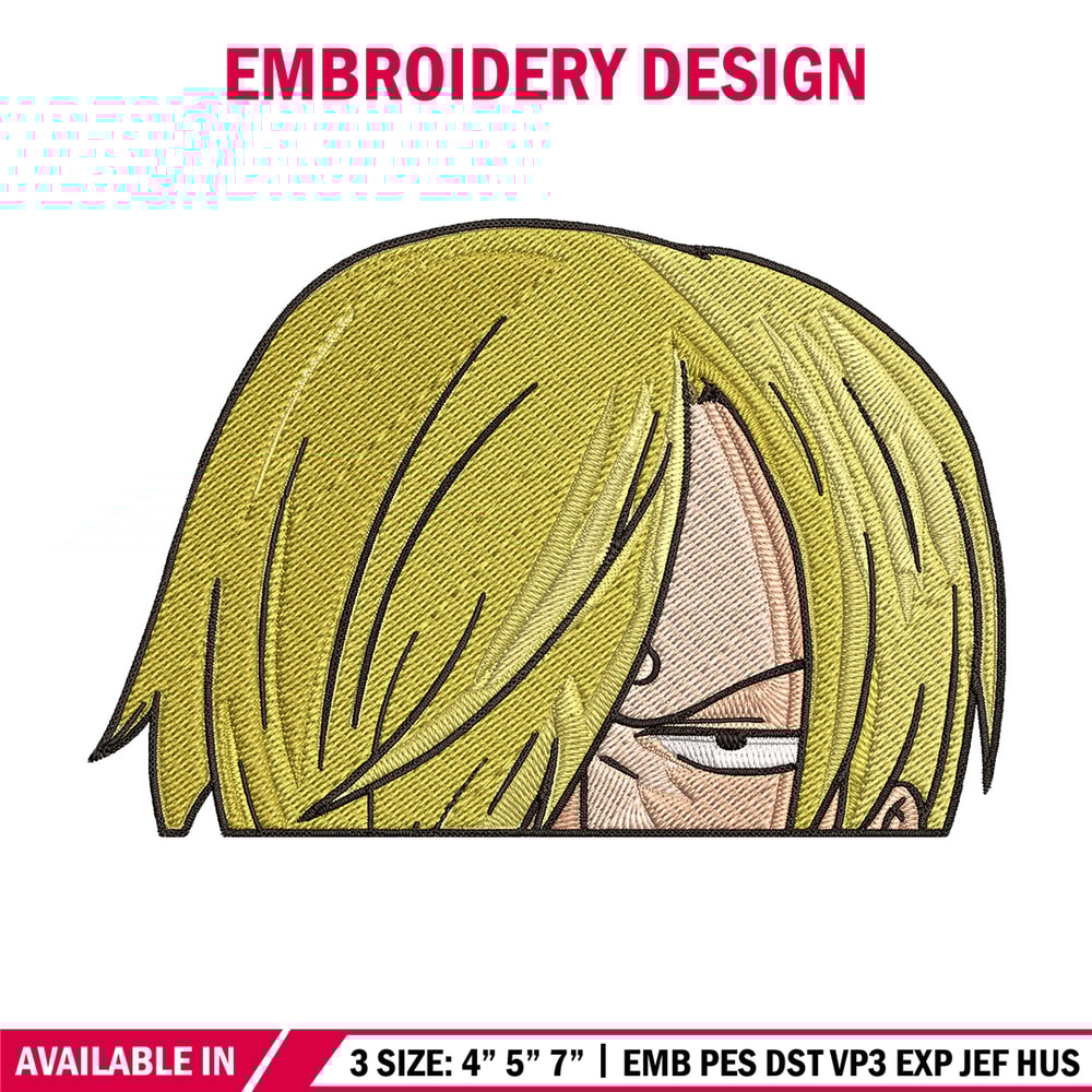 Sanji Peeker Embroidery Design, One piece Embroidery, Embroidery File, Anime Embroidery, Anime shirt, Digital download.jpg