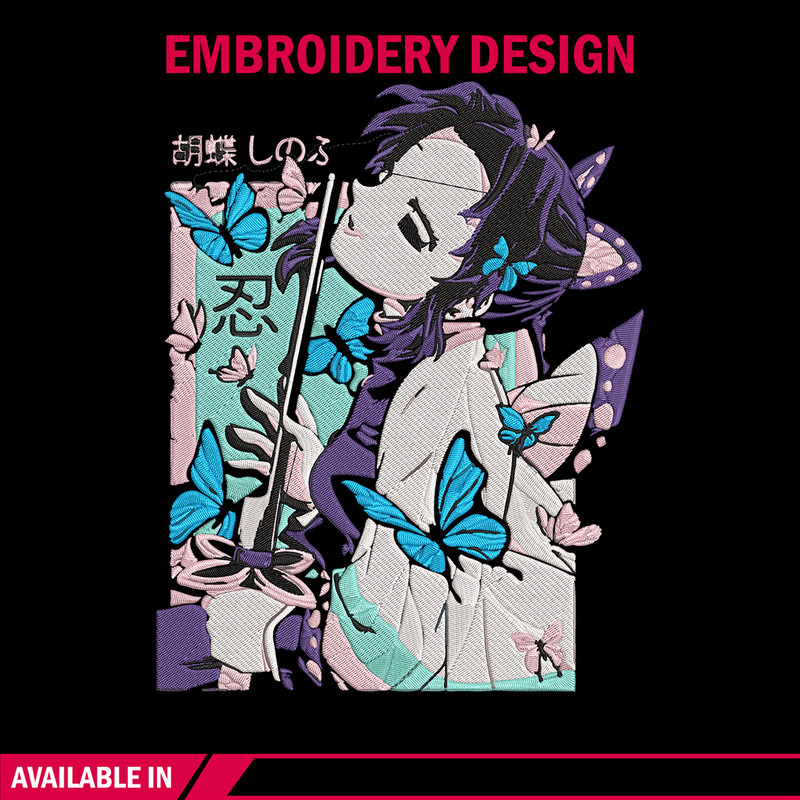 Shinobu poster Embroidery Design, Demon slayer Embroidery,Embroidery File, Anime Embroidery,Anime shirt,Digital download.jpg