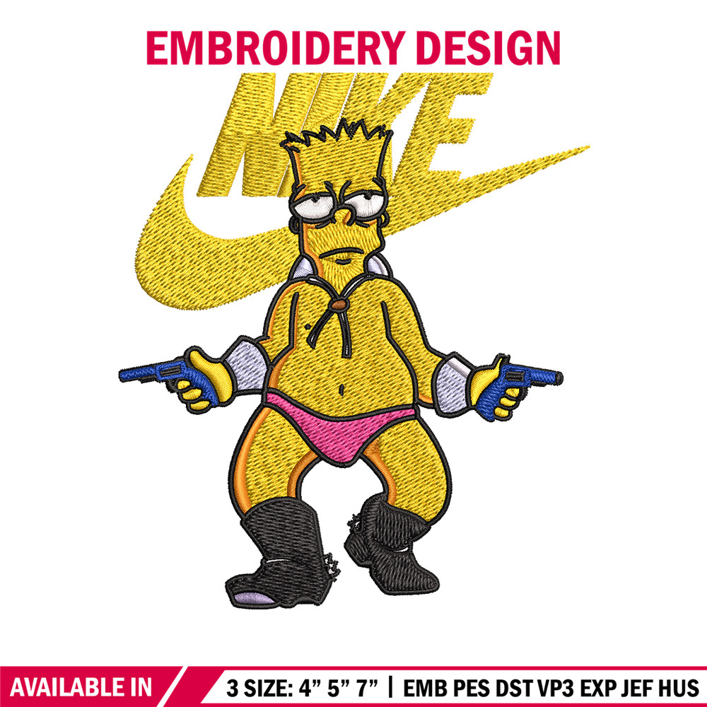 Simpson funny Nike Embroidery design, cartoon Embroidery, Nike design, Embroidery file, cartoon shirt, Instant download..jpg