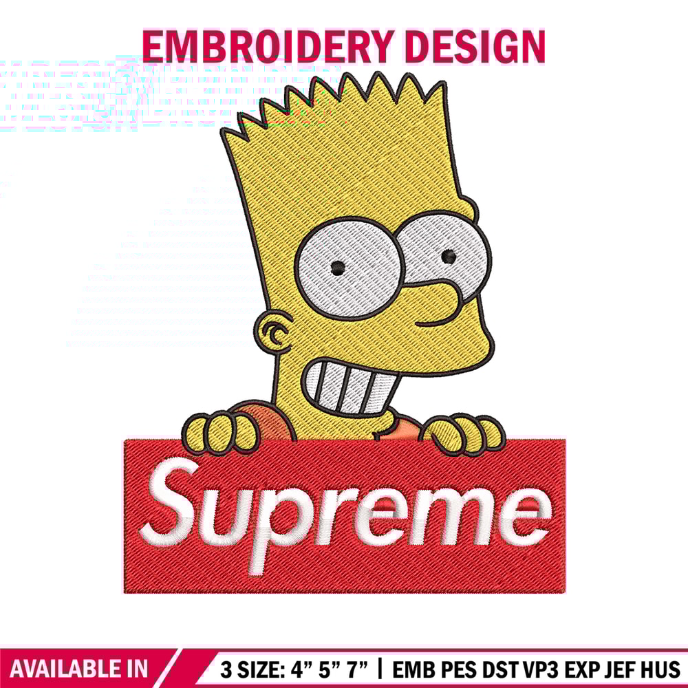 Simpson Supreme Embroidery design, Simpson Embroidery, cartoon design, Embroidery File, logo shirt, Instant download..jpg
