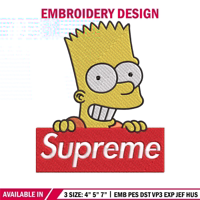 Simpson Supreme Embroidery design, Simpson Embroidery, cartoon design, Embroidery File, logo shirt, Instant download..jpg