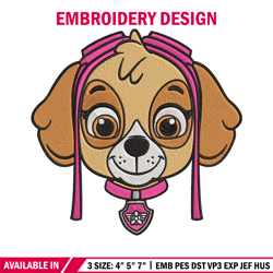 skye dog embroidery design, paw patrol embroidery, embroidery file, anime embroidery, anime shirt, digital download.