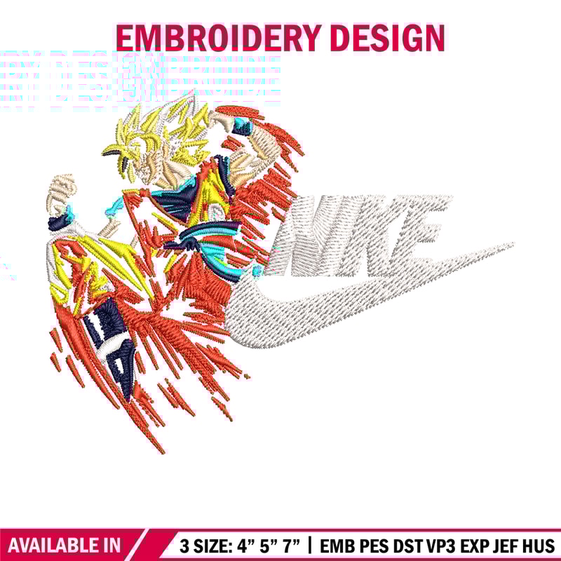Son Goku Nike Embroidery design, Dragon ball Embroidery, Nike design, anime shirt, Embroidery file, Instant download..jpg