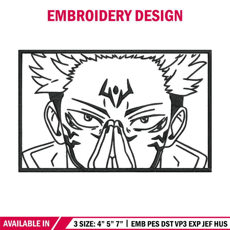 Sukuna box Embroidery Design, Jujutsu Embroidery, Embroidery File, Anime Embroidery, Anime shirt, Digital download.jpg