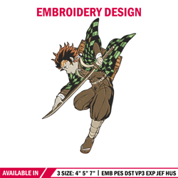 tanjiro embroidery design, demon slayer embroidery, embroidery file, anime embroidery, anime shirt, digital download.