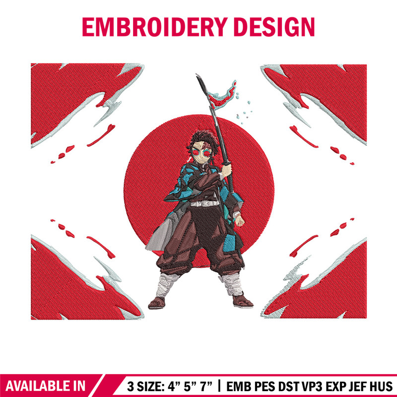 Tanjiro Embroidery Design, Demon slayer Embroidery, Embroidery File, Anime Embroidery, Anime shirt, Digital download.jpg