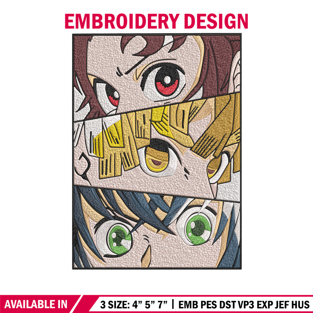 Tanjiro friends Embroidery Design, Demon slayer Embroidery,Embroidery File,Anime Embroidery,Anime shirt,Digital download.jpg