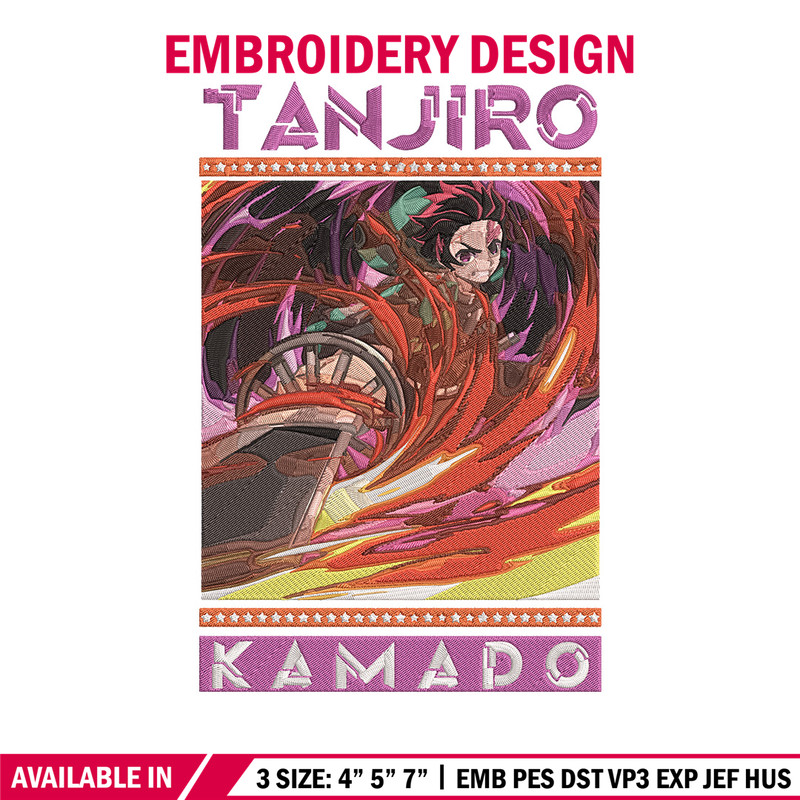 Tanjiro kamado Embroidery Design, Demon slayer Embroidery,Embroidery File,Anime Embroidery, Anime shirt,Digital download.jpg