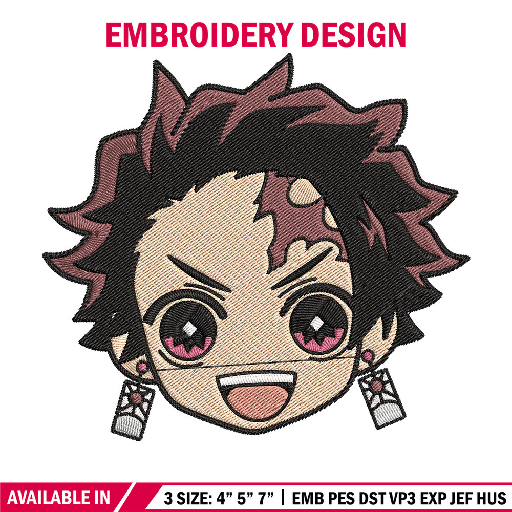 Tanjiro sticker Embroidery Design, Demon slayer Embroidery, Embroidery File, Anime Embroidery, Digital download.jpg