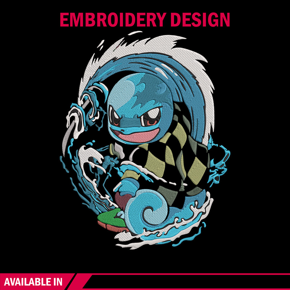 Tanjiro x Squirtle Embroidery Design, Pokemon Embroidery, Embroidery File, Anime Embroidery,Anime shirt,Digital download.jpg