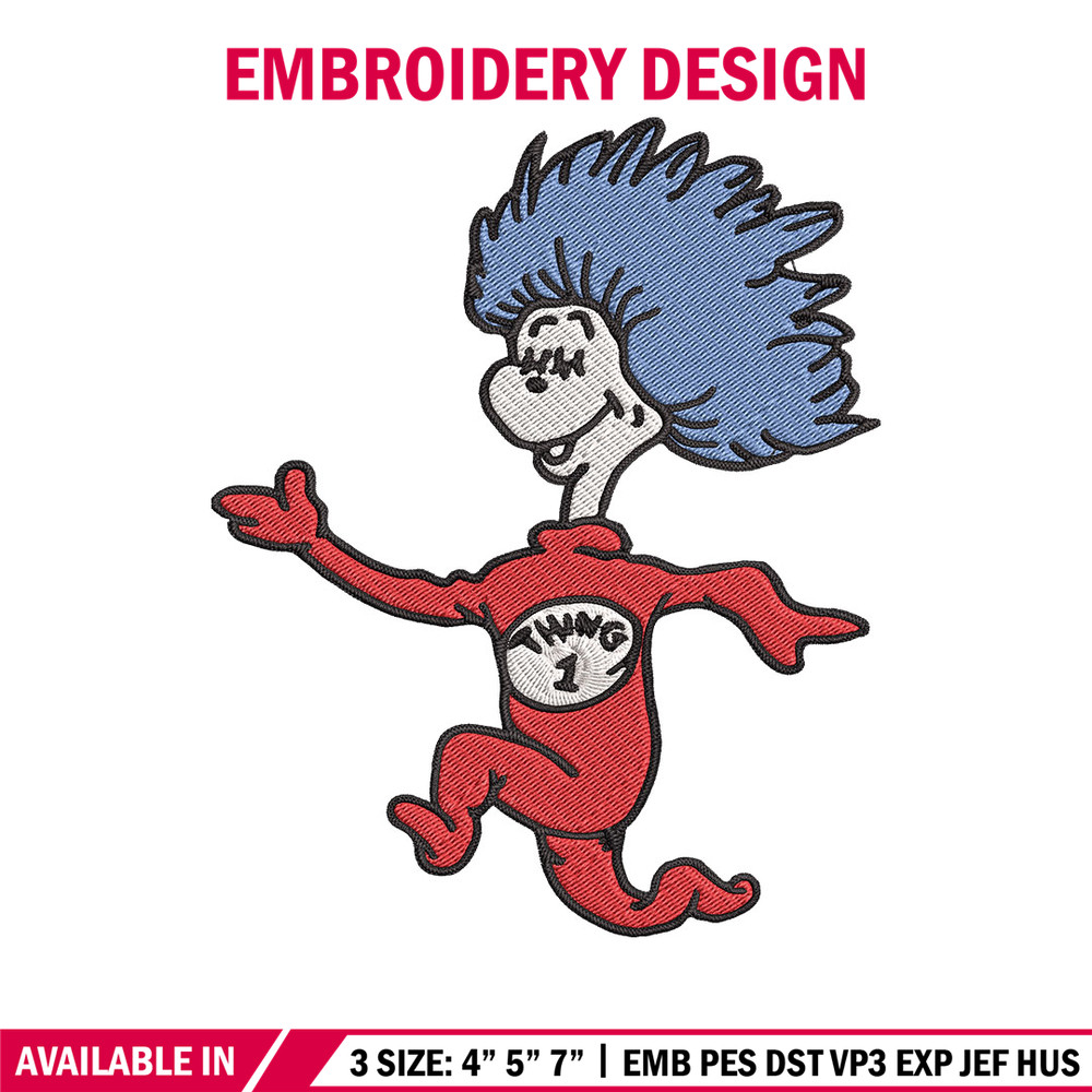 Thing 1 Embroidery Design, Dr seuss Embroidery, Embroidery File, logo shirt, Embroidery design, Digital download.jpg