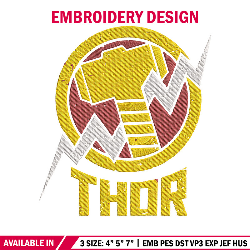 Thor logo Embroidery Design, Marvel Embroidery, Embroidery File, Anime Embroidery, Anime shirt, Digital download.jpg