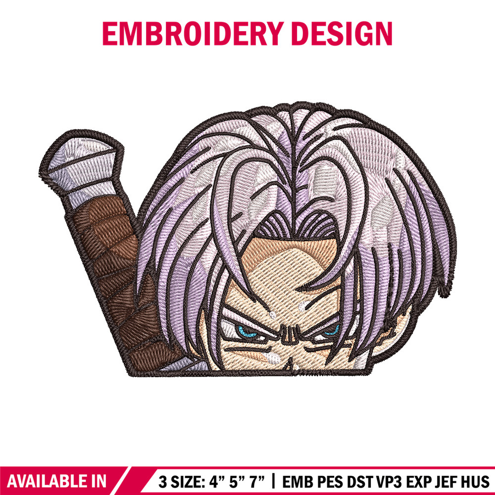 Trunks Peeker Embroidery Design, Dragonball Embroidery, Embroidery File, Anime Embroidery, Anime shirt, Digital download.jpg