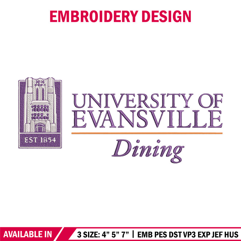 University Evansville logo embroidery design, Sport embroidery, logo sport embroidery, Embroidery design,NCAA embroidery.jpg