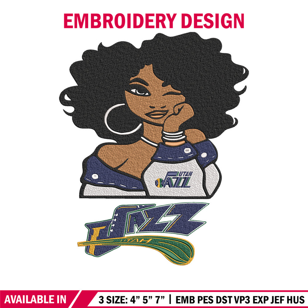 Utah Jazz girl embroidery design, NBA embroidery, Sport embroidery, Embroidery design, Logo sport embroidery.jpg