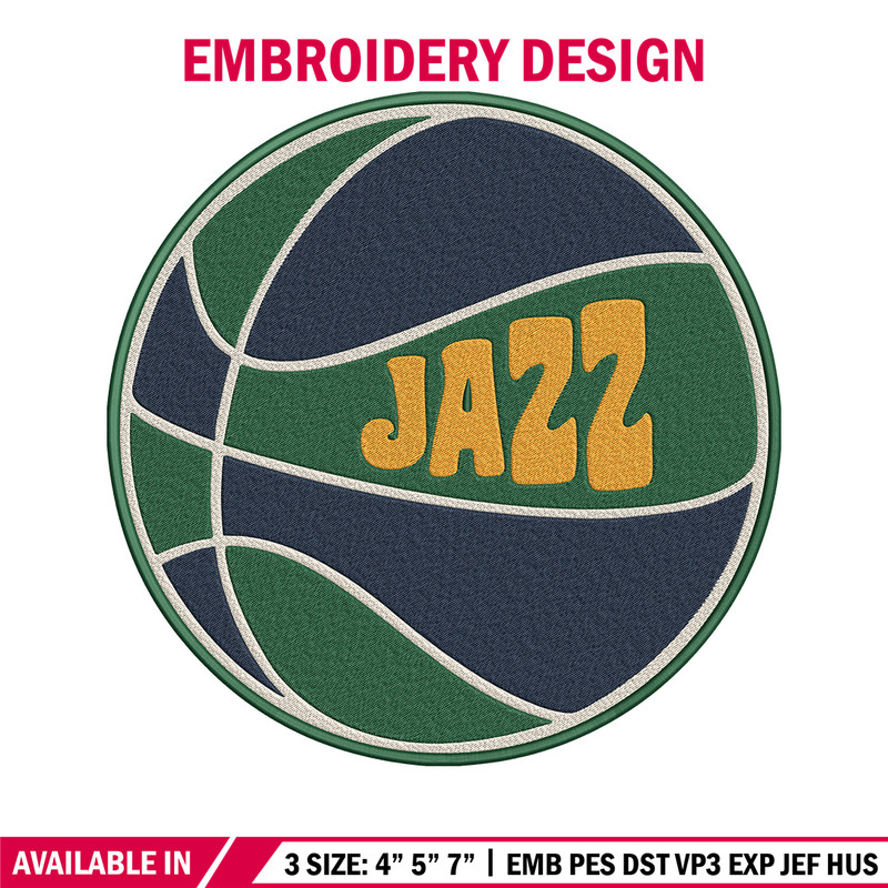 Utah Jazz logo embroidery design, NBA embroidery, Sport embroidery,Embroidery design,Logo sport embroidery..jpg