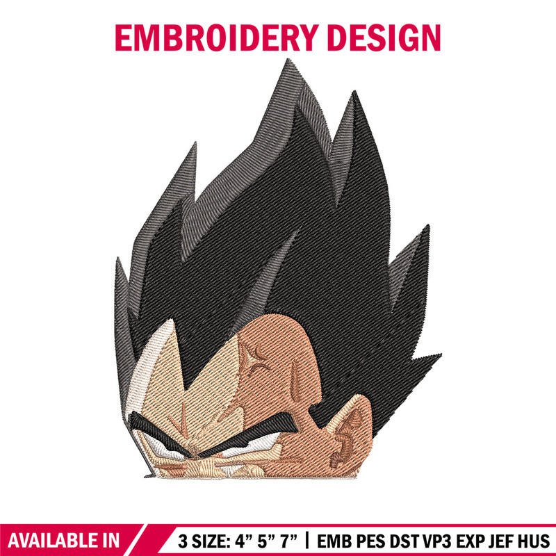 Vegeta peeker Embroidery Design, Dragonball Embroidery, Embroidery File, Anime Embroidery, Anime shirt, Digital download.jpg