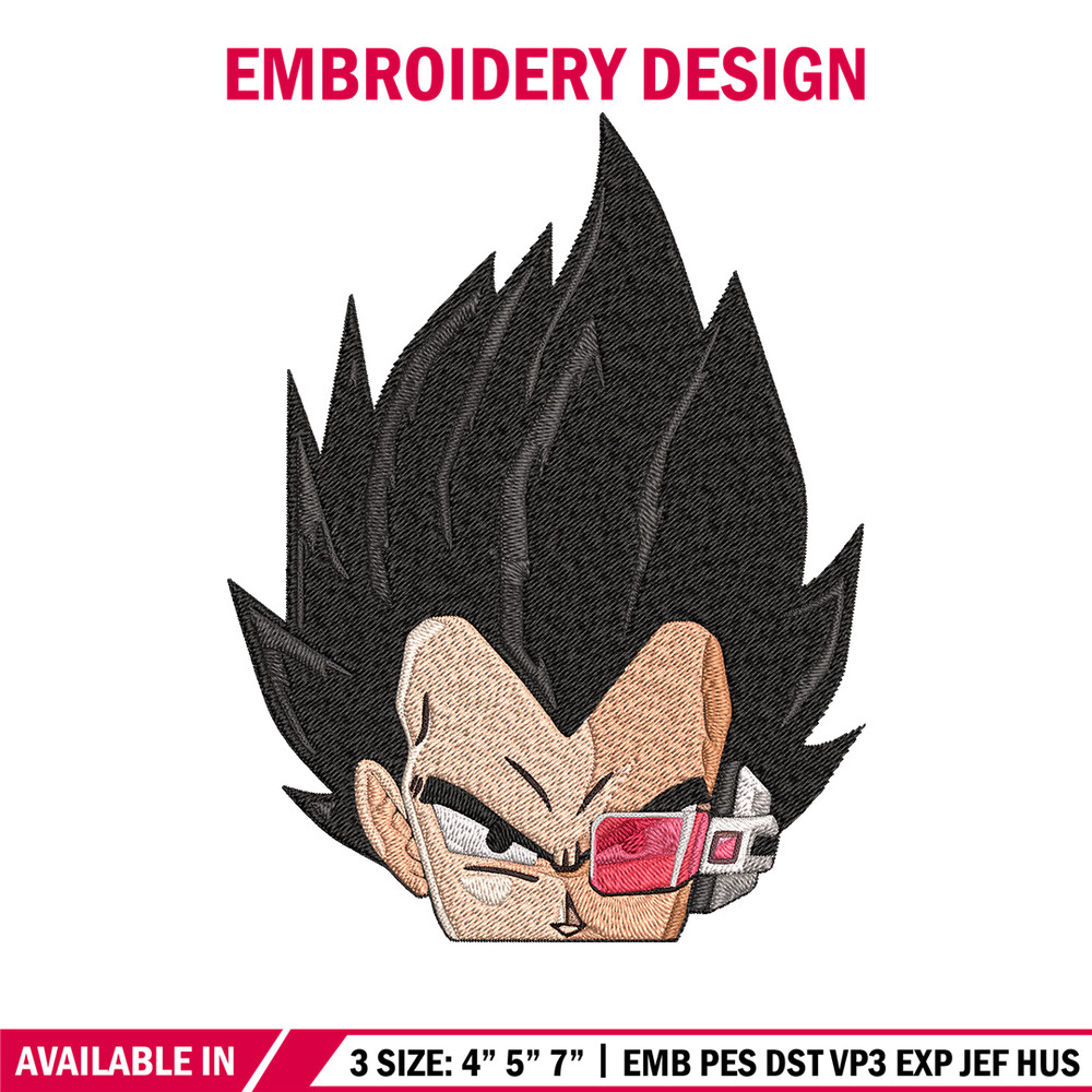 Vegeta peeker Embroidery Design, Dragonball Embroidery, Embroidery File, Anime Embroidery, Anime shirt,Digital download..jpg