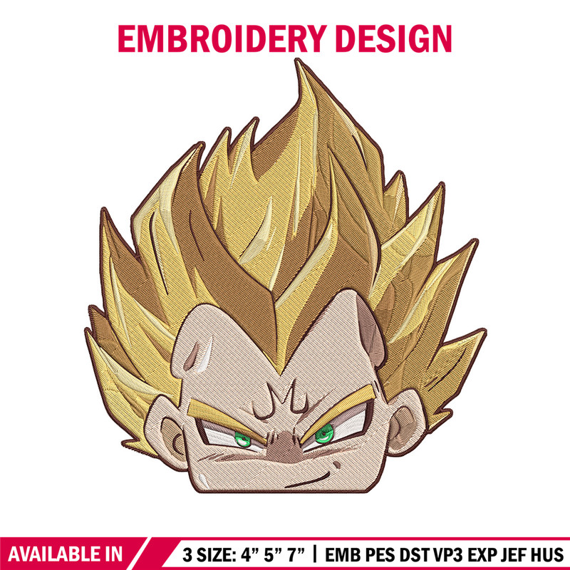 Vegeta peeker Embroidery Design, Dragonball Embroidery, Embroidery File, Anime Embroidery, Anime shirt,Digital download.jpg