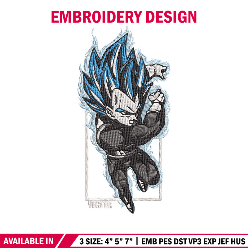 Vegeta poster Embroidery Design, Dragonball Embroidery, Embroidery File, Anime Embroidery, Anime shirt, Digital download.jpg