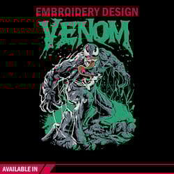venom poster embroidery design, venom embroidery, embroidery file, anime embroidery, anime shirt, digital download
