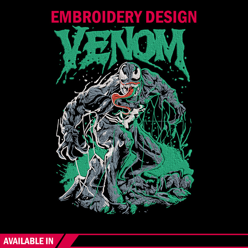 Venom poster Embroidery Design, Venom Embroidery, Embroidery File, Anime Embroidery, Anime shirt, Digital download.jpg