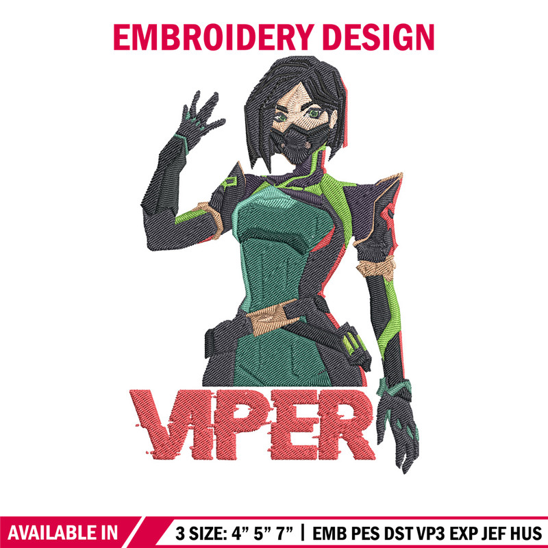 Viper poster Embroidery Design, Valorant Embroidery,Embroidery File,Anime Embroidery,Anime shirt,Digital download.jpg