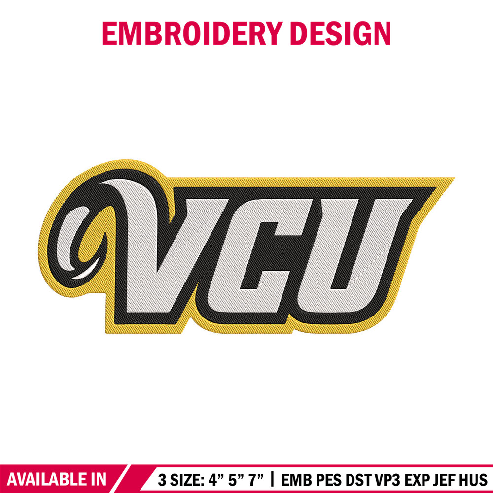 Virginia Commonwealth logo embroidery design, Sport embroidery, logo sport embroidery, Embroidery design,NCAA embroidery.jpg