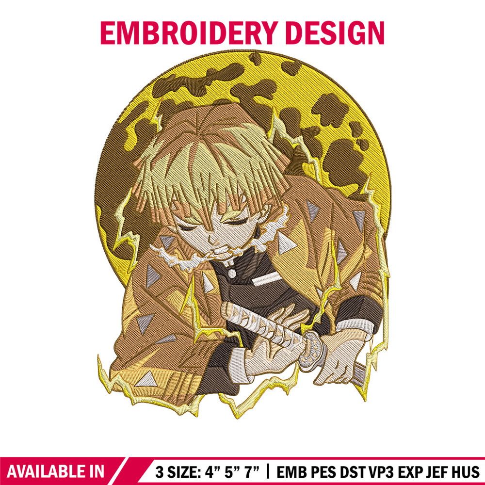 Zenitsu thunder Embroidery Design,Demon slayer Embroidery,Embroidery File,Anime Embroidery,Anime shirt, Digital download.jpg