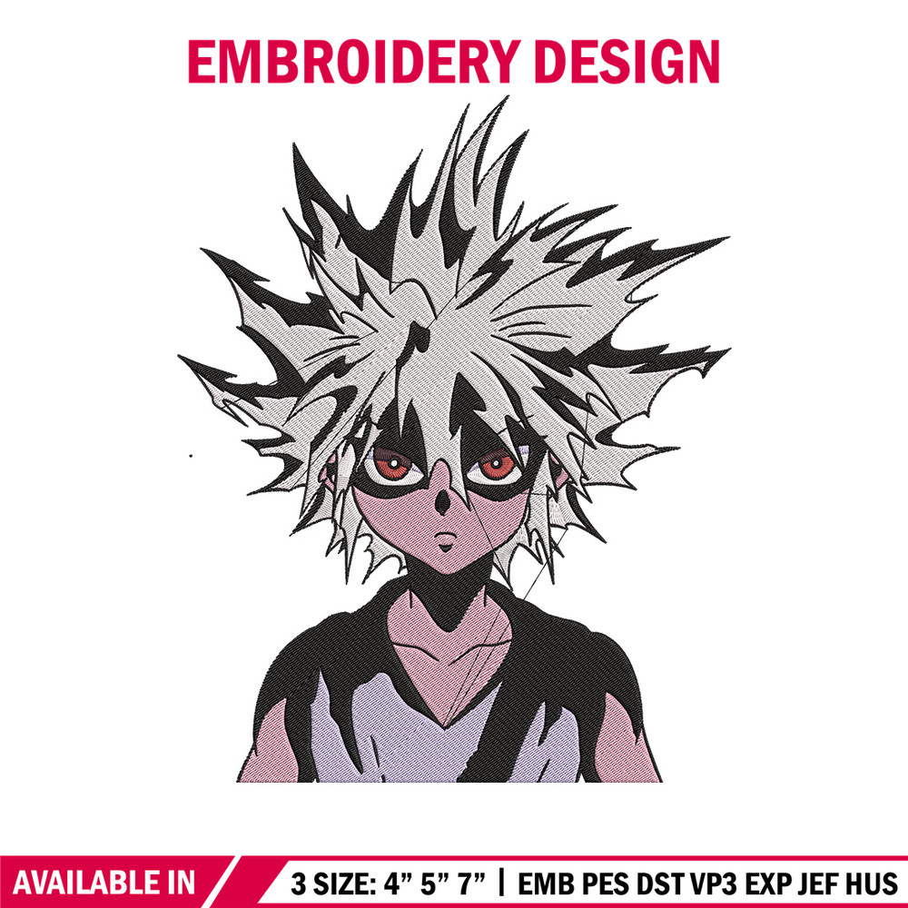 Zoldyck Killua Embroidery Design, Hxh Embroidery, Embroidery File, Anime Embroidery, Anime shirt, Digital download.jpg