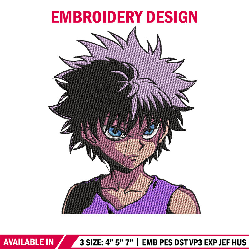 Zoldyck Killua Embroidery Design, Hxh Embroidery,Embroidery File, Anime Embroidery, Anime shirt, Digital download..jpg