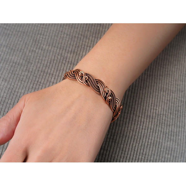 Copper wire wrapped bracelet bangle (11)-01.jpeg