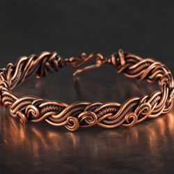Copper wire wrapped bracelet for woman