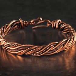 Unique handmade copper wrapped bracelet for woman Antique style jewelry
