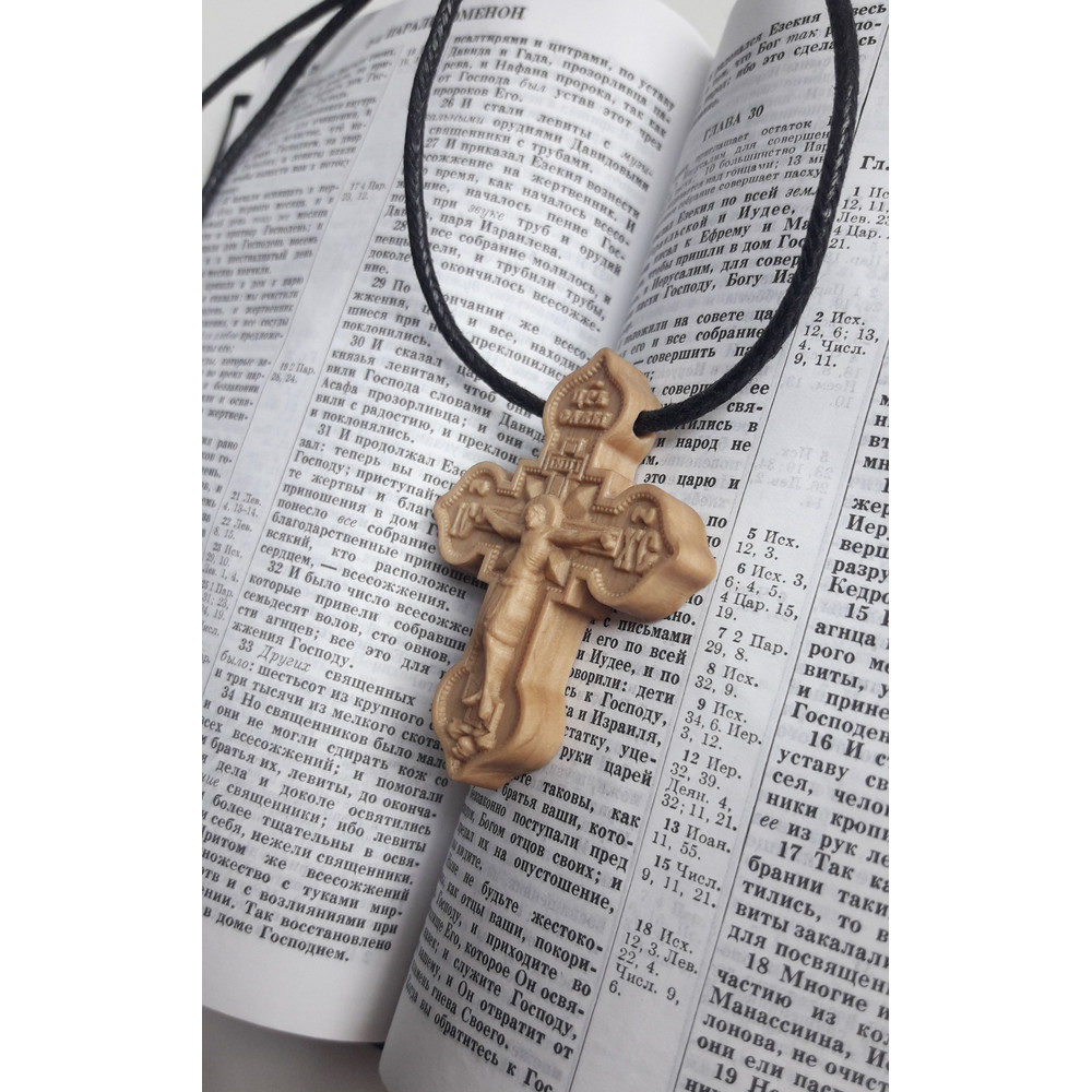 Orthodox Pendant Cross Made Of White Hornbeam 1