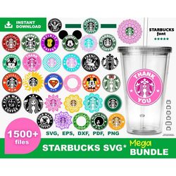 plus 1500 starbucks svg-png-dxf-eps-pdf bundle