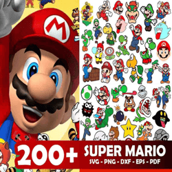 plus 200 super mario svg bundle