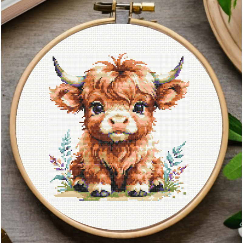 Highland Cow Cross Stitch Pattern Baby Highland Cow Cross Stitch Pattern Embroidery  Instant Download 4