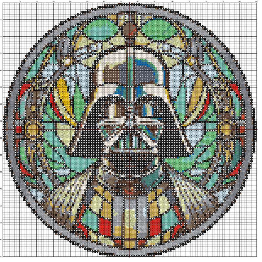 Darth Vader Cross Stitch Pattern Star Wars Cross Stitch Pattern Art Decor Star Wars Decor 1