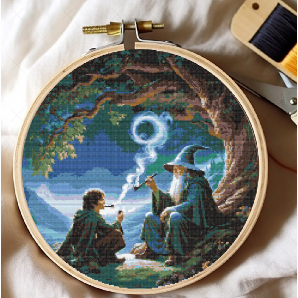 Lord Of The Rings Cross Stitch Pattern Gandalf And Frodo Cross Stitch Pattern Wizdard Cross Stitch Pattern Instant Do 2