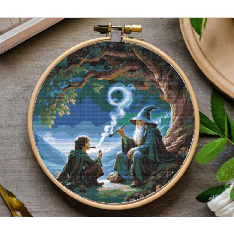 Lord Of The Rings Cross Stitch Pattern Gandalf And Frodo Cross Stitch Pattern Wizdard Cross Stitch Pattern Instant Do 0