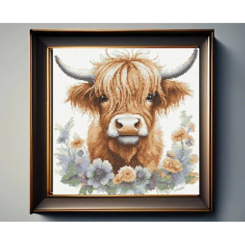 Highland Cow Cross Stitch Pattern Cute Highland Cow Cross Stitch Pattern Embroidery Instant Download 1