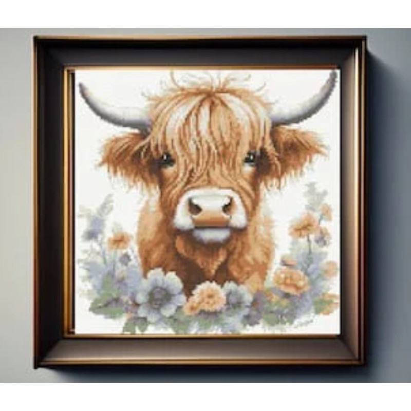 Highland Cow Cross Stitch Pattern Cute Highland Cow Cross Stitch Pattern Embroidery Instant Download 3