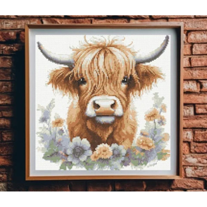 Highland Cow Cross Stitch Pattern Cute Highland Cow Cross Stitch Pattern Embroidery Instant Download 5