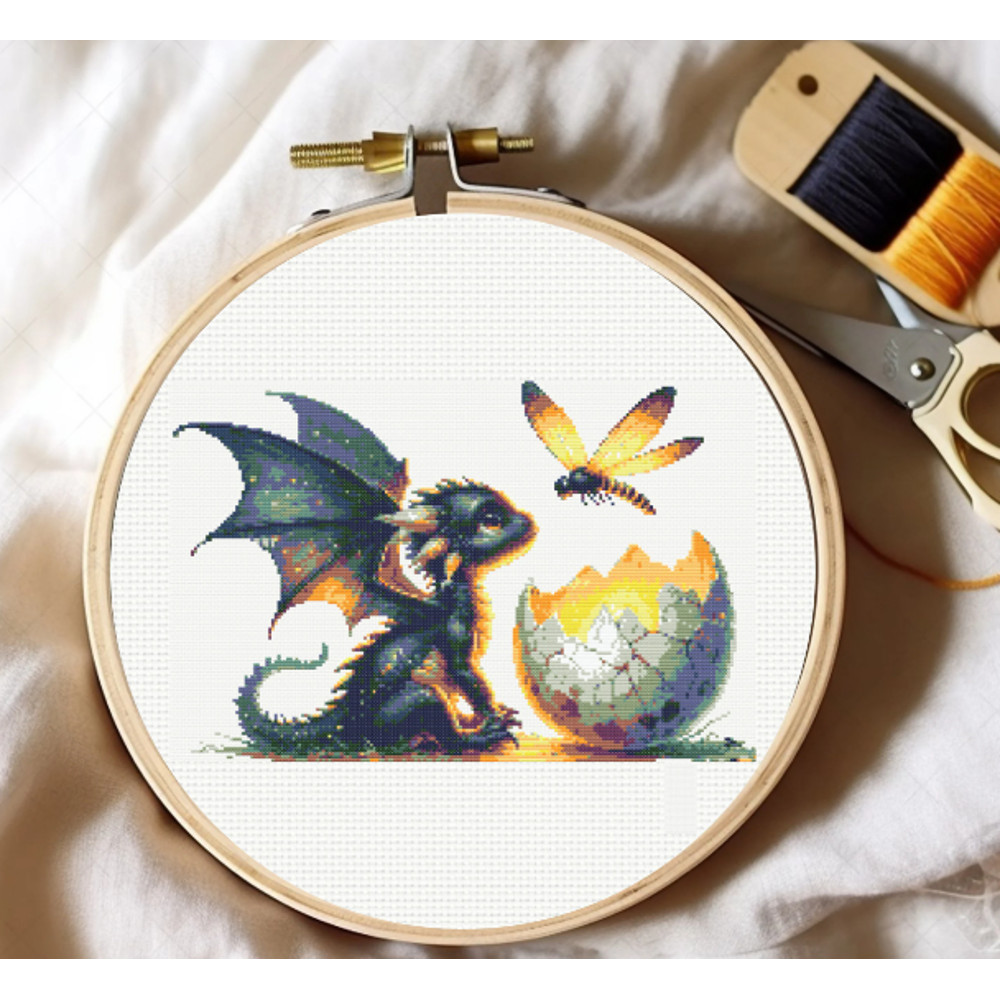 Dragon Cross Stitch Pattern Baby Dragon Cross Stitch Pattern Instant Downlaod Fantasy Cross Stitch Pattern 1
