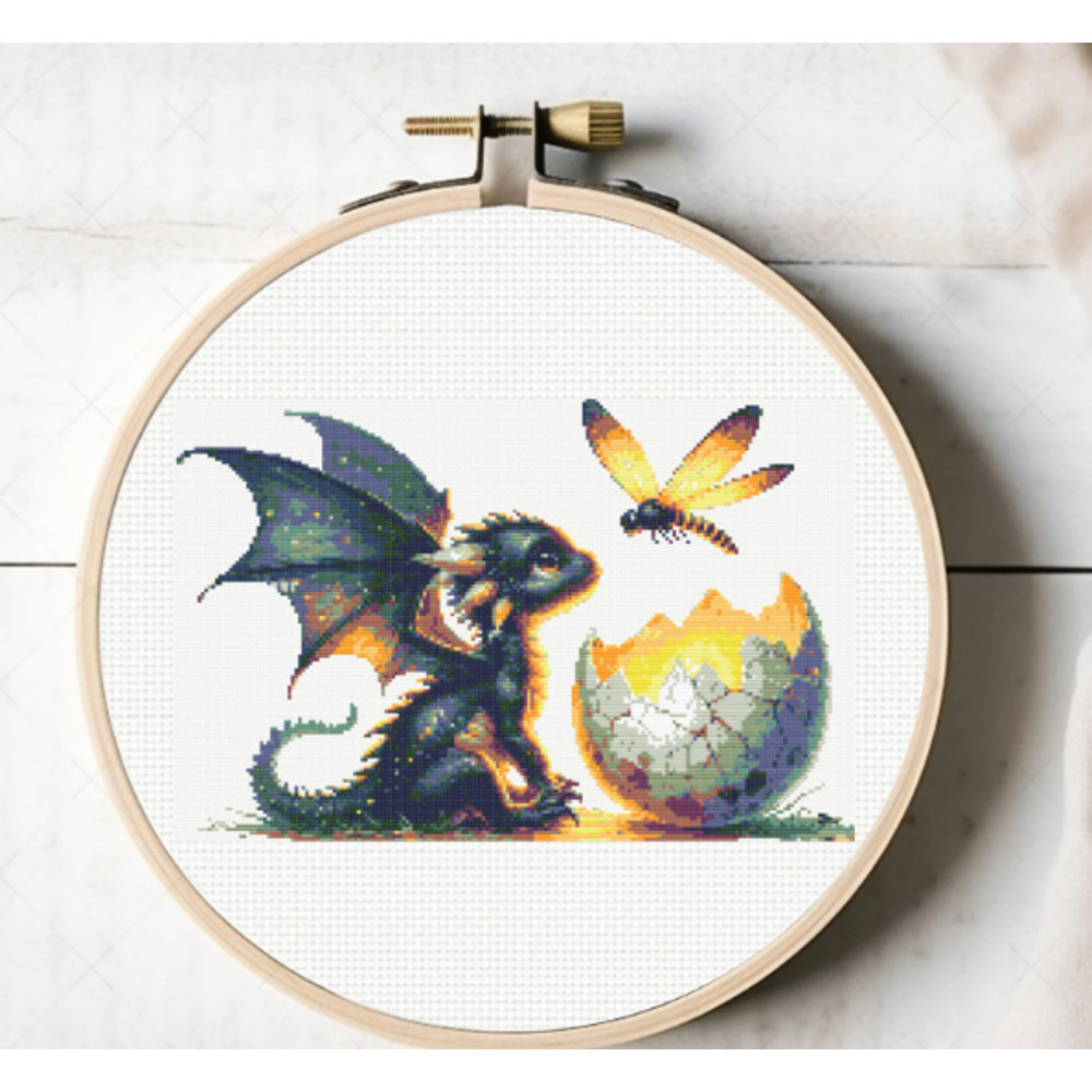 Dragon Cross Stitch Pattern Baby Dragon Cross Stitch Pattern Instant Downlaod Fantasy Cross Stitch Pattern 3
