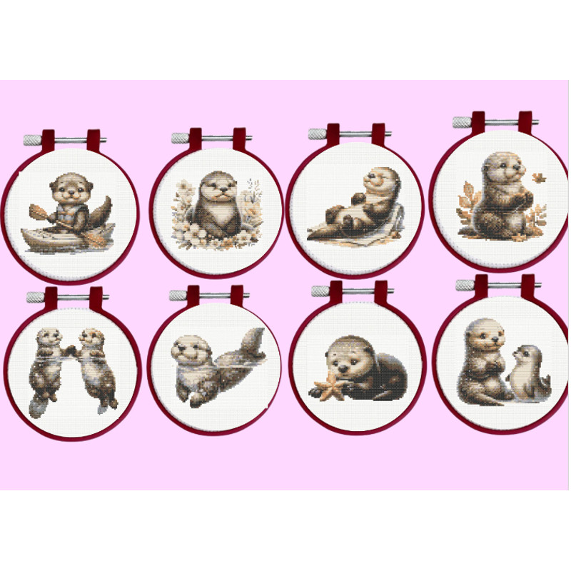 Otters Cross Stitch Pattern Cross Stitch Pattern Cute Highland Cow Cross Stitch Pattern Embroidery Instant Download 0